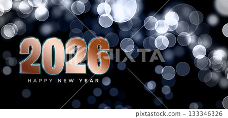 Silver Bokeh 2026 New Year Celebration Background Silver Bokeh 2026 New Year Celebration Background 133346326