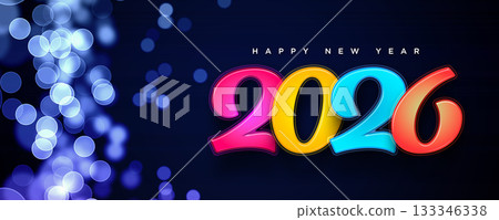Blue Light 2026 New Year Party Background Blue Light 2026 New Year Party Background 133346338