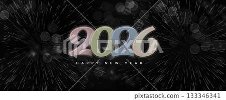 Dark Spark Fireworks 2026 Happy New Year Poster 133346341