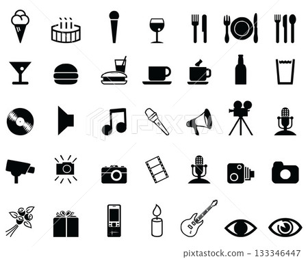 Set of different web icons on a white background 133346447