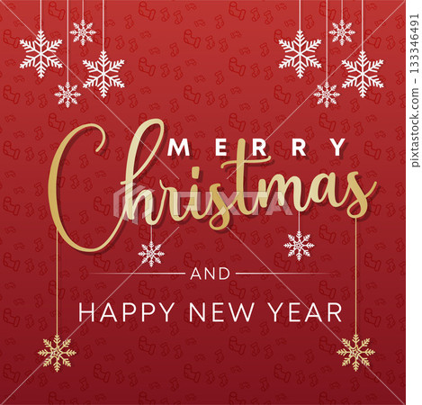 Christmas discount promo offers sale holiday seasonal banner. Modern Xmas banner design. Winter holidays social media poster. Merry Christmas and Happy New Year shopping promotion post 133346491