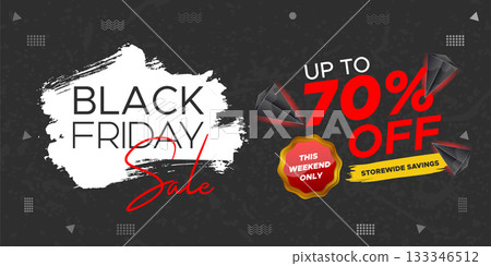 Black Friday Super Sale. black friday sale web banner. black friday sale post. super sale banner template design. big sale promotion discount sale banner. Design template for Black Friday sale banner 133346512