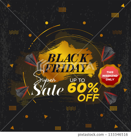 Black Friday Super Sale. black friday sale web banner. black friday sale post. super sale banner template design. big sale promotion discount sale banner. Design template for Black Friday sale banner 133346516