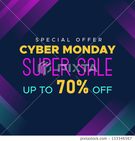 Cyber Monday Colorful Neon Style Super Sale Web Banner. Cyber Monday Sale Special Offer Social Media Post Design. Business, Promotion, and Advertising Vector Template. Seasonal Offers Mega Big Sale Cyber Monday Colorful Neon Style Super Sale Web Banner. Cyber Monday Sale Special Offer Social Media Post Design. Business, Promotion, and Advertising Vector Template. Seasonal Offers Mega Big Sale 133346567