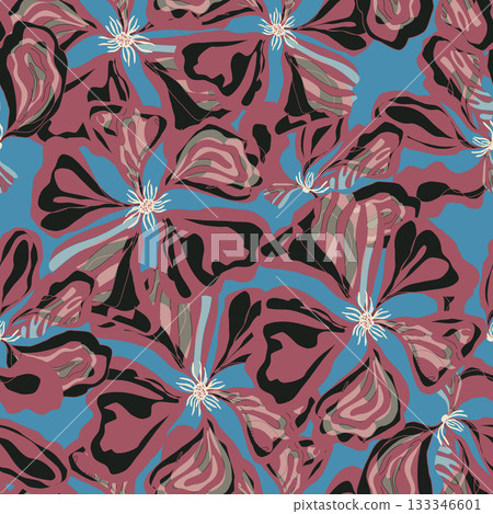 seamless pattern with colorful flowers 133346601