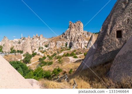 Volcanic rock formations landscape in Cappadocia, place of residence of ancient Christians Volcanic rock formations landscape in Cappadocia, place of residence of ancient Christians 133346664