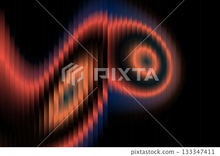 Circular Neon Ripple Ribbed Gradient Fractal Background 133347411