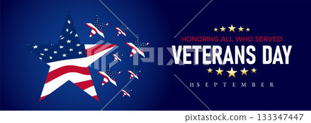 Happy Veterans Day Honoring All Who Served Banner Template. 11 November USA Veteran Day National Holiday Web Banner Background With American Flag For Brochure, Cover, Poster, Header, Greeting Card Happy Veterans Day Honoring All Who Served Banner Template. 11 November USA Veteran Day National Holiday Web Banner Background With American Flag For Brochure, Cover, Poster, Header, Greeting Card 133347447