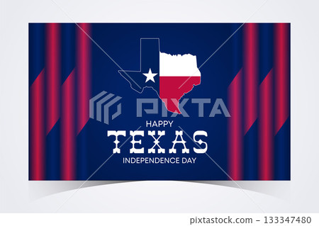 Texas Independence Day Banner. Happy Texas Independence Day March 2nd Background Template. Freedom Holiday Banner With Texas Flag Red and Blue Background for Website, Header, Cover, invitation card 133347480