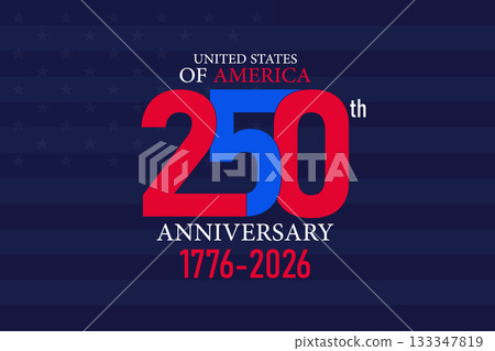 250 Anniversary 1776 2026 Bold Modern USA Banner.Dark Blue Red Patriotic Celebration Background 250 Anniversary 1776 2026 Bold Modern USA Banner.Dark Blue Red Patriotic Celebration Background 133347819