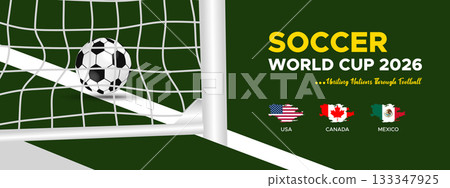 Soccer World Cup 2026 Green and White Stadium Theme 133347925