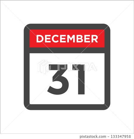 December 31 calendar icon with day of month 133347958