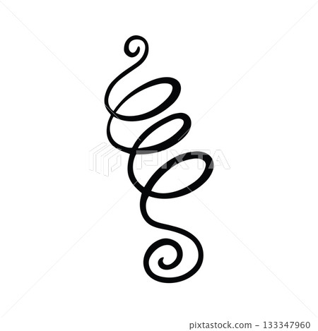 Swirl Icon Hand Drawn Black - White Thick Lines - Spring Swirl Icon Hand Drawn Black - White Thick Lines - Spring 133347960