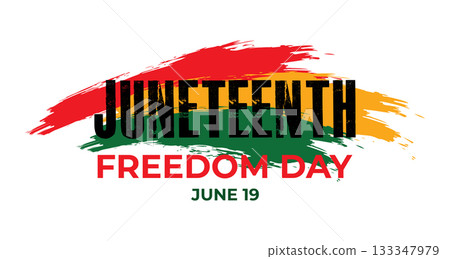 Juneteenth Celebration Typography Art Banner background 133347979