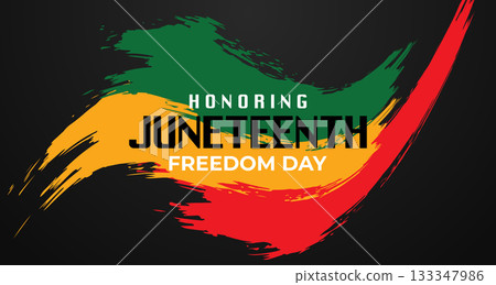 Juneteenth Unity and Freedom Illustration Banner Background 133347986