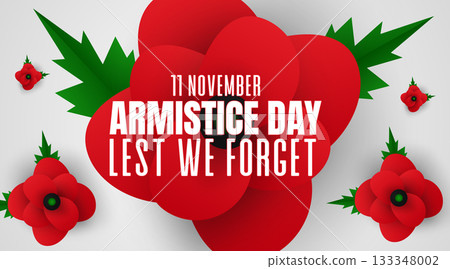 Heart Shaped Poppy Design for Armistice Day Commemoration 133348002