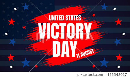 bold red victory day poster with white text and scattered stars on dark blue background bold red victory day poster with white text and scattered stars on dark blue background 133348017