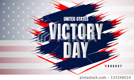 abstract USA flag themed victory day banner with ripped brush stroke patriotic effect abstract USA flag themed victory day banner with ripped brush stroke patriotic effect 133348019