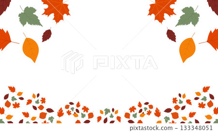 Autumn Sale Promotional Background with Colorful Leaf Confetti Pattern 133348051