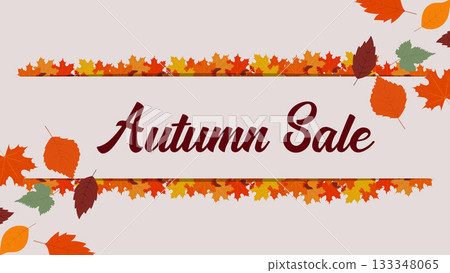 Autumn Sale Banner with Horizontal Leaves Border and Simple Text, Perfect for Clean Seasonal Designs Autumn Sale Banner with Horizontal Leaves Border and Simple Text, Perfect for Clean Seasonal Designs 133348065
