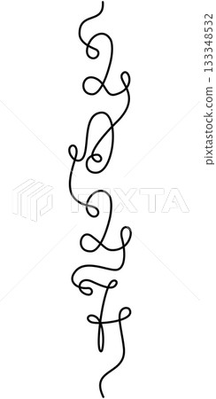 2027 Date One Continuous Line Vertical Minimalist Flat Design New Year Greeting or Promo decor idea 133348532