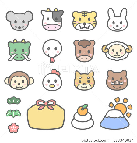 可愛的生肖插圖集 可愛的生肖插圖集 133349034