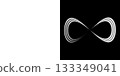 Infinity line loop design with transparent and black background 133349041