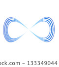 Blue infinity loop design on transparent background 133349044