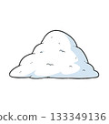 A fluffy snow pile icon shaped like a small mound of fresh winter snow. 133349136