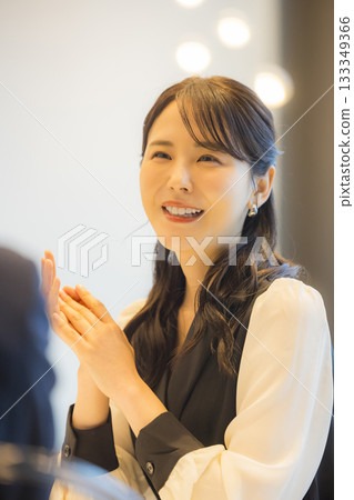 Couple in a hotel restaurant 133349366