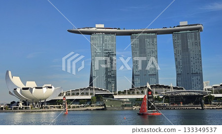This is marina bay sands with art building 133349537