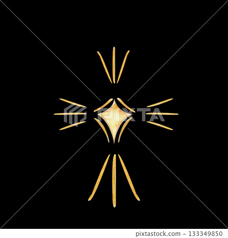 Christmas star radiant glowing beams, soft watercolor textures isolated on black. Clip art ideal for festive cards, nativity designs, winter decor, packaging, holiday projects. Hand-painted golden Christmas star radiant glowing beams, soft watercolor textures isolated on black. Clip art ideal for festive cards, nativity designs, winter decor, packaging, holiday projects. Hand-painted golden 133349850