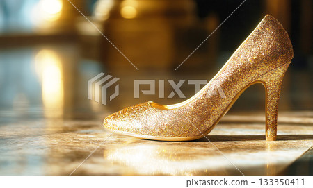 Gold high heel pumps 133350411