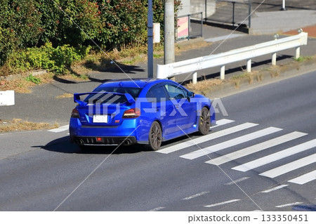 Blue Japanese sports car 133350451
