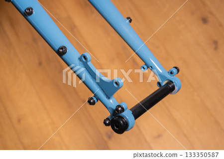 Bicycle Thru Axle Dropout Close-Up Bicycle Thru Axle Dropout Close-Up 133350587