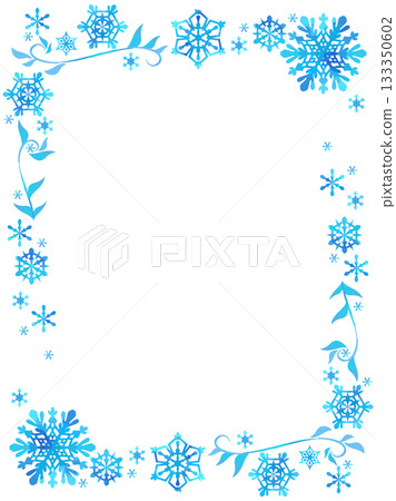 Cute snowflake frame template 133350602