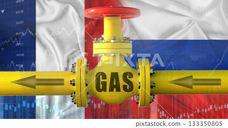 Russian gas export pipeline to France. Gas exports from Russia to France on financial chart Russian gas export pipeline to France. Gas exports from Russia to France on financial chart 133350805