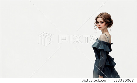 A scene of a girl alone - AI-generated material 133350868