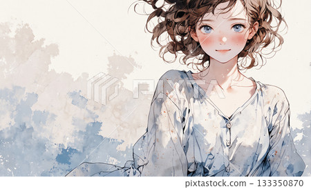 A scene of a girl alone - AI-generated material 133350870