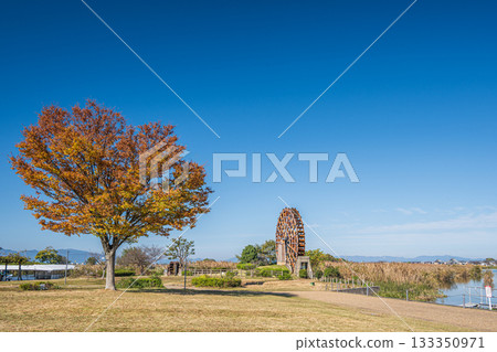 滋賀縣東近江市伊波湖能登川水車 133350971