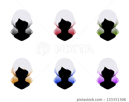 A woman with medium-long hair and dyed ends 133351306