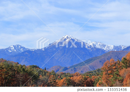 The Northern Alps seen from Nakayama Plateau in late autumn The Northern Alps seen from Nakayama Plateau in late autumn 133351436