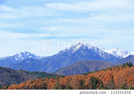 秋末從中山高原眺望北阿爾卑斯山脈 秋末從中山高原眺望北阿爾卑斯山脈 133351438