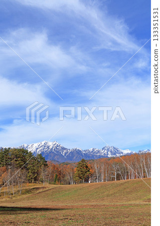 The Northern Alps seen from Nakayama Plateau in late autumn 133351531