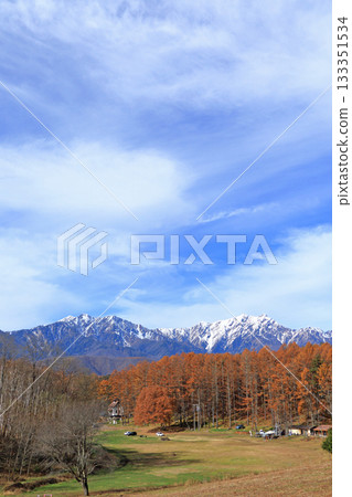 The Northern Alps seen from Nakayama Plateau in late autumn 133351534