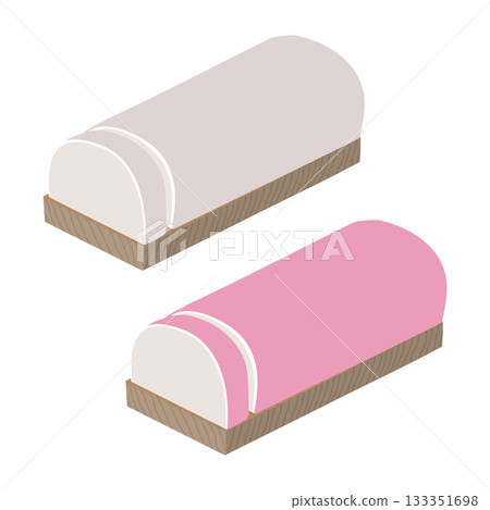 Illustration of kamaboko on a plate 133351698