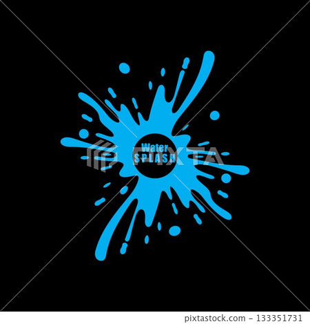 water splash blue color circle template on black background vector water splash blue color circle template on black background vector 133351731