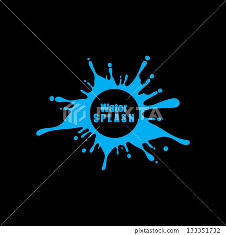 water splash blue color circle template on black background vector water splash blue color circle template on black background vector 133351732