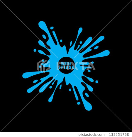 water splash blue color circle template on black background vector water splash blue color circle template on black background vector 133351768