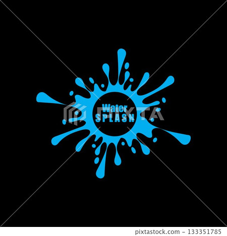 water splash blue color circle template on black background vector water splash blue color circle template on black background vector 133351785
